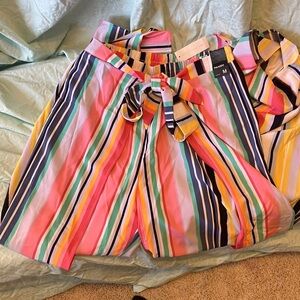 New York & Company Multicolor Striped Wide Leg Pants